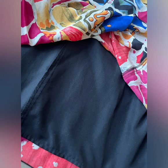 Peter Nygard Multi Print Silk Skirt SZ 24 - Picture 7 of 8